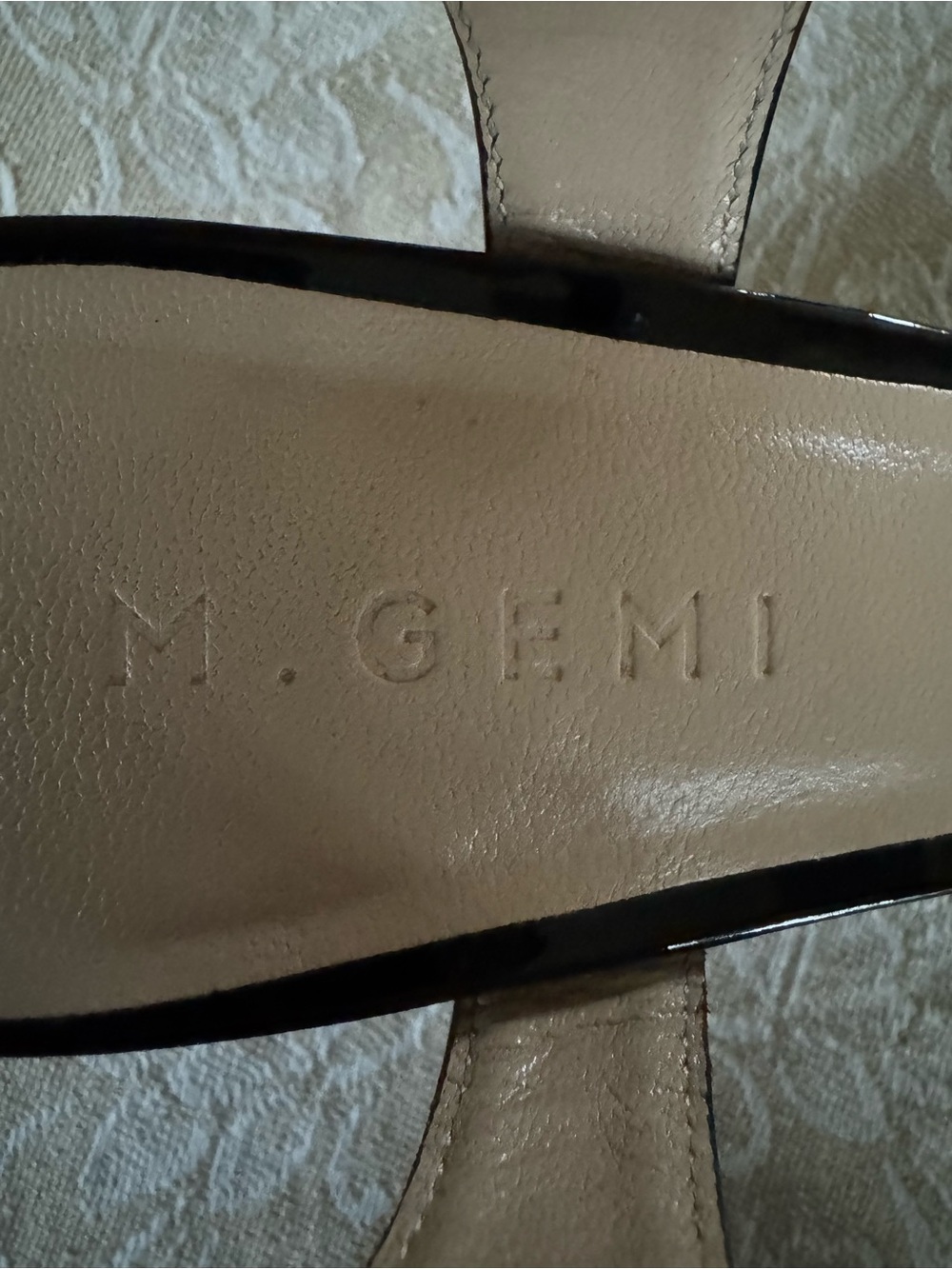 M Gemi Black Patent Fabulous block heel platform sandal size 38 (7-7.5)  ⭐️ - Picture 7 of 9